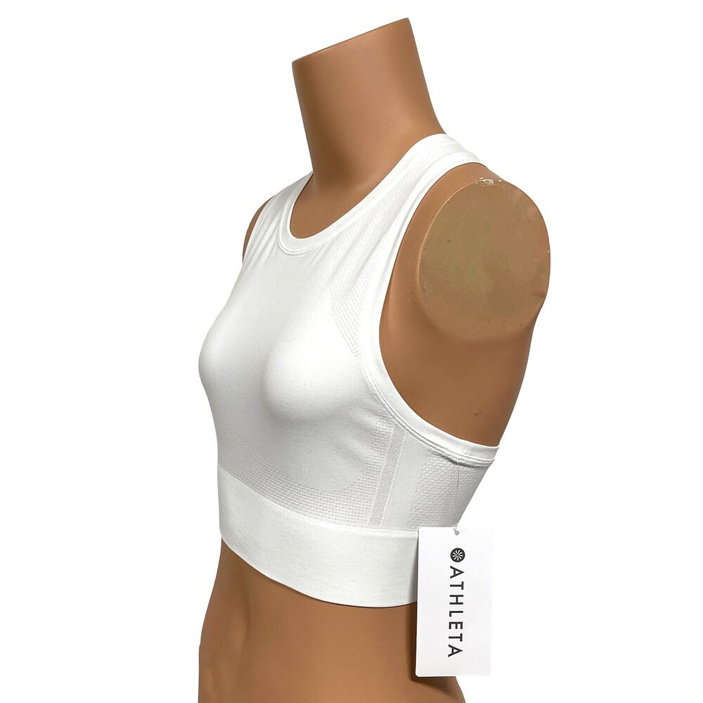 Athleta Momentum Flex Ultra Crop Tank Sz S New $45 White Lightweight Fitted Top - Picture 2 of 10